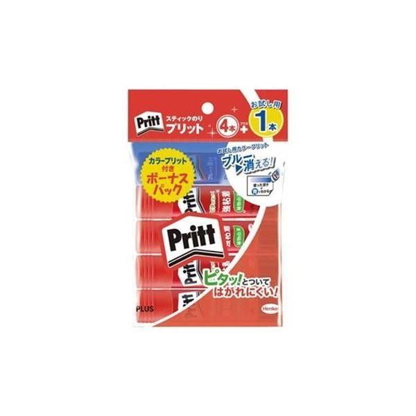 ds-（まとめ）プラス プリットR セリース 強粘着4P+カラー1P〔×20セット〕