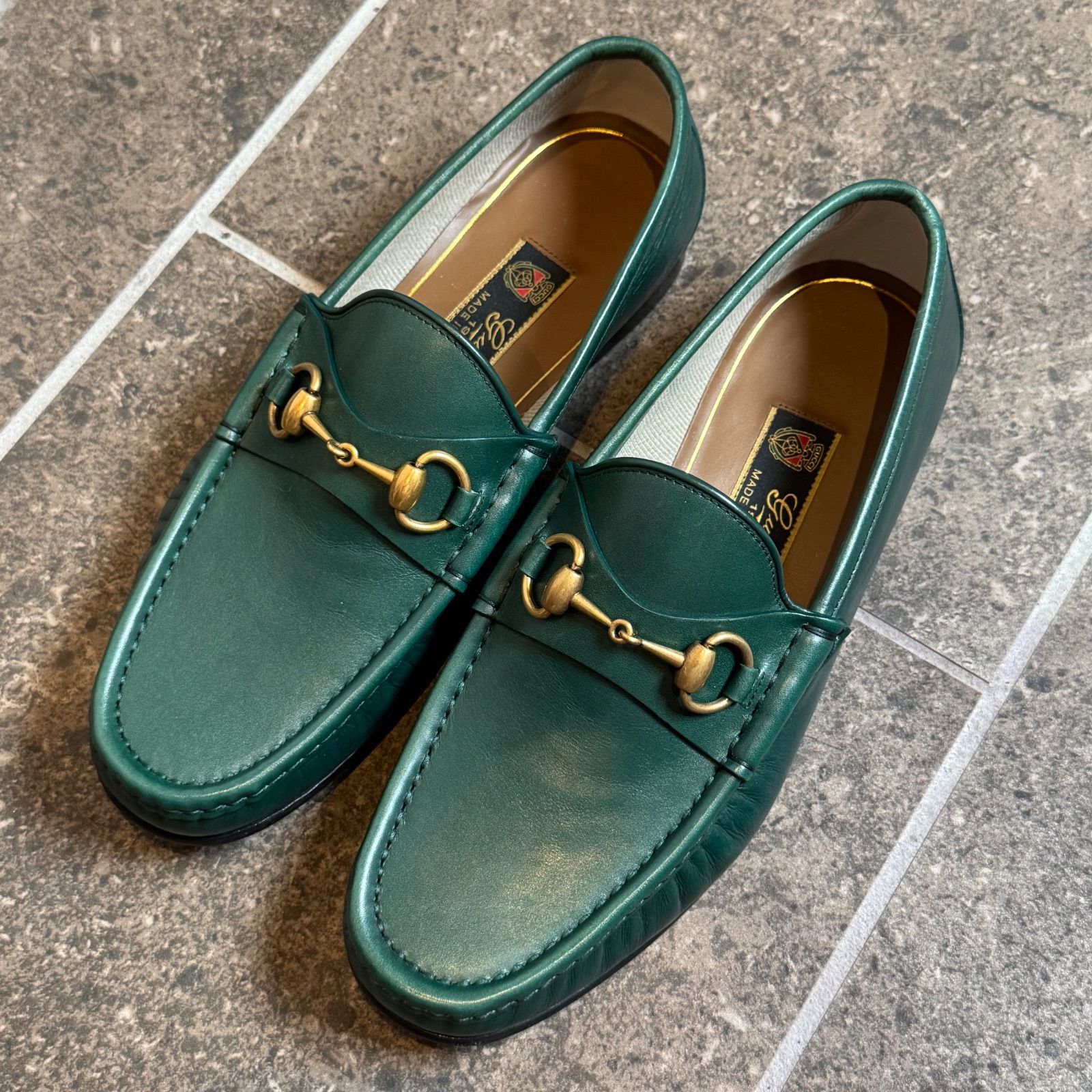 未使用品】GUCCI グッチ ホースビット レザー ローファー 6 1/2 