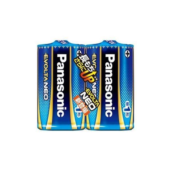 ds-（まとめ）Panasonic 乾電池エボルタネオ単1形 2本入 LR20NJ／2SE〔×10セット〕
