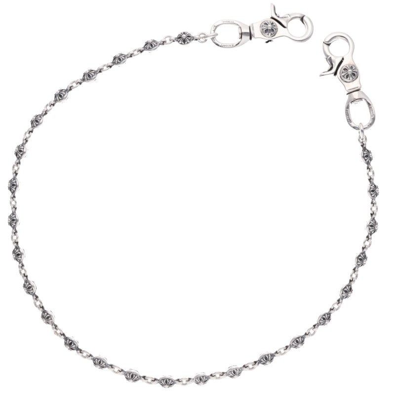 クロムハーツ 1BALL LONG-T/2クリップロング#1クロスボール シルバーウォレットチェーン メンズ ロング
