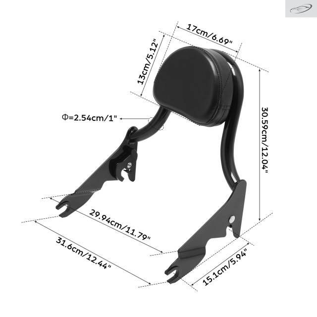 Sissy Bar Passenger Backrest Harley Touring Road Street Glide 2009-2025 Motorcycle