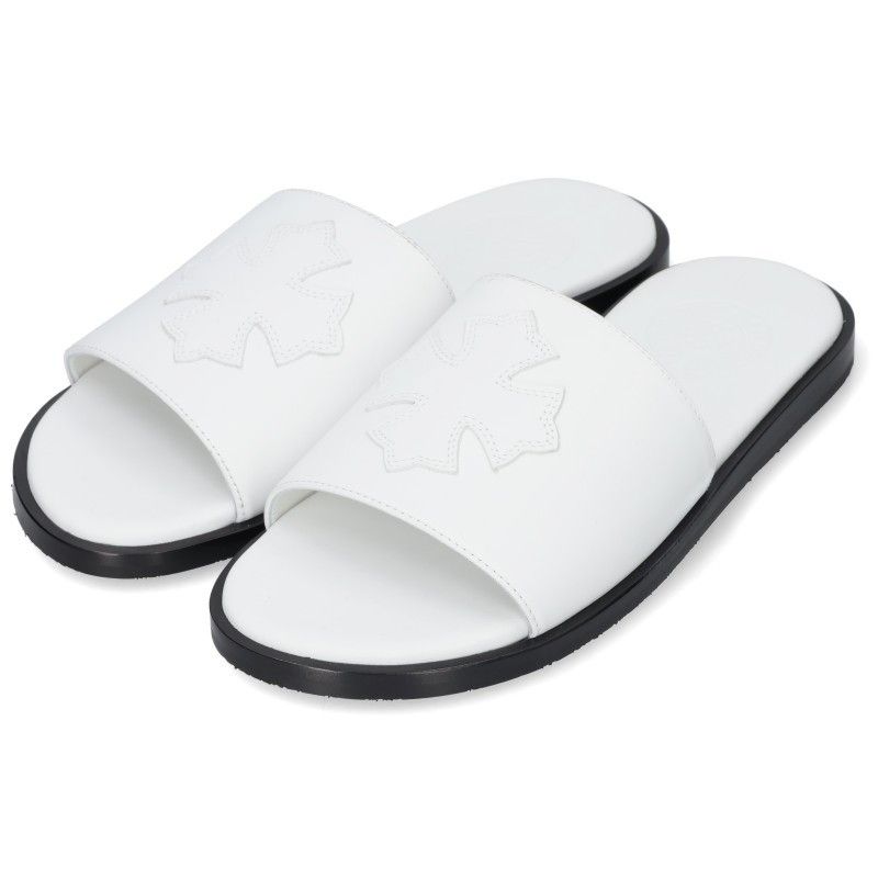 クロムハーツ CH SLIDE LEATHER CHプラスパッチレザーサンダル メンズ 38