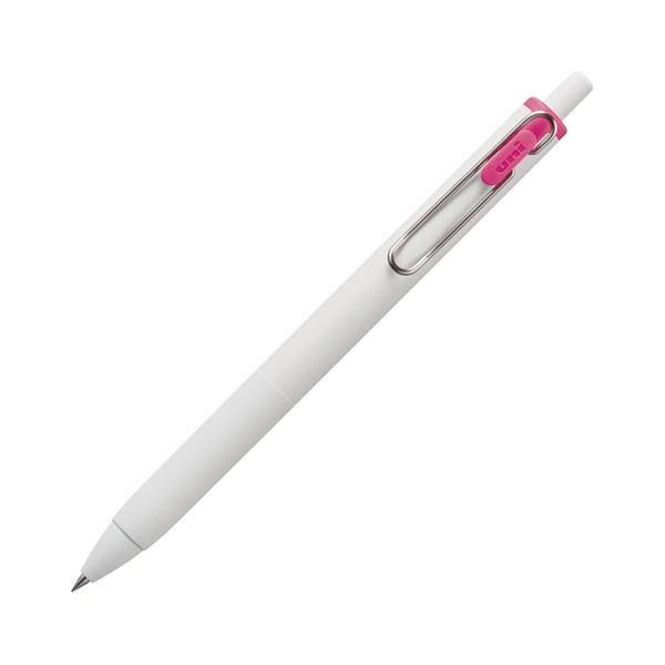 ds-（まとめ）三菱鉛筆 ゲルインクボールペン ユニボール ワン 0.5mm ピンク （軸色：オフホワイト） UMNS05.13 1本 〔×50セット〕