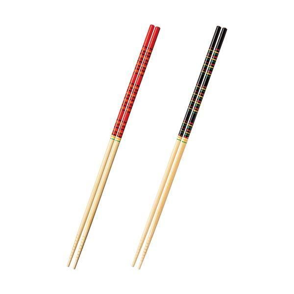 ds-（まとめ）大和物産 カブキ菜箸 赤・黒 約33cm 1パック（2膳） 〔×50セット〕 9,968円