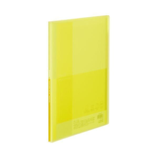 ds-（まとめ）コクヨ クリヤーブック（Glassele） 固定式 A4タテ 10ポケット イエロー ラ-GL10Y 1冊 〔×50セット〕