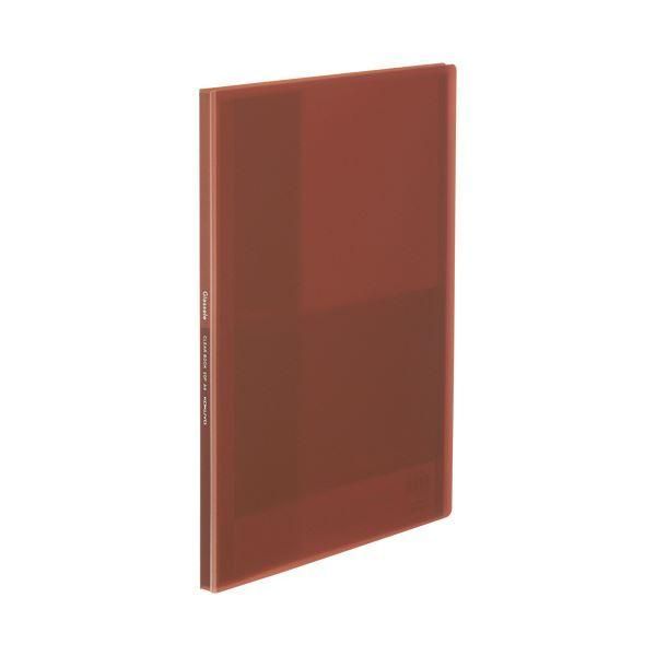 ds-（まとめ）コクヨ クリヤーブック（Glassele） 固定式 A4タテ 20ポケット ブラウン ラ-GL20S 1冊 〔×50セット〕