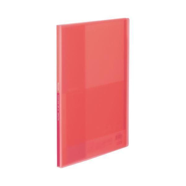 ds-（まとめ）コクヨ クリヤーブック（Glassele） 固定式 A4タテ 20ポケット コーラルピンク ラ-GL20P 1冊 〔×50セット〕