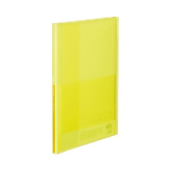 ds-（まとめ）コクヨ クリヤーブック（Glassele） 固定式 A4タテ 20ポケット イエロー ラ-GL20Y 1冊 〔×50セット〕