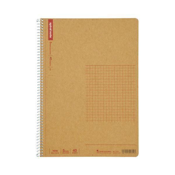 ds-（まとめ）マルマン スパイラルノート B5 5mm方眼罫 40枚 N246 1冊 〔×50セット〕