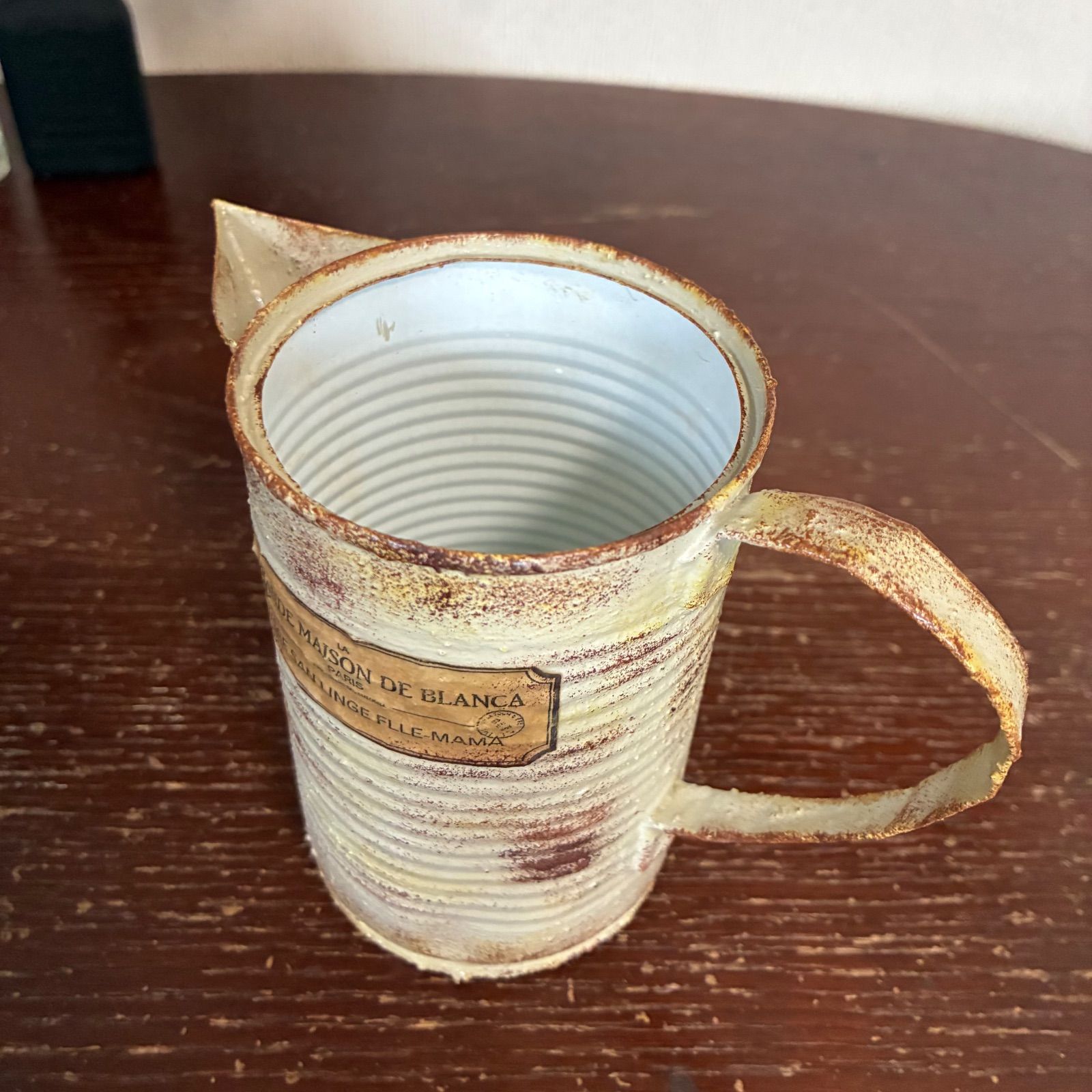 ピッチャー型 リメイク缶 (ヘンプベージュ) ハンドメイド ＊ トマト缶