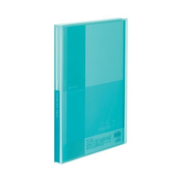 ds-（まとめ）コクヨ クリヤーブック（Glassele） 固定式 A4タテ 40ポケット ライトブルー ラ-GL40LB 1冊 〔×30セット〕