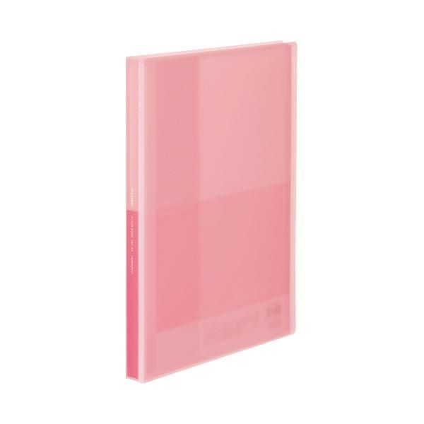 ds-（まとめ）コクヨ クリヤーブック（Glassele） 固定式 A4タテ 40ポケット ライトピンク ラ-GL40LP 1冊 〔×30セット〕