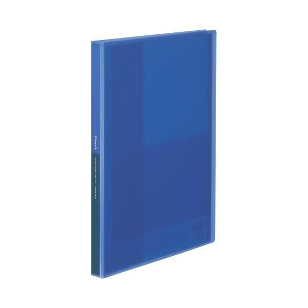 ds-（まとめ）コクヨ クリヤーブック（Glassele） 固定式 A4タテ 40ポケット ブルー ラ-GL40B 1冊 〔×30セット〕