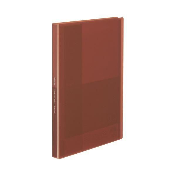 ds-（まとめ）コクヨ クリヤーブック（Glassele） 固定式 A4タテ 40ポケット ブラウン ラ-GL40S 1冊 〔×30セット〕
