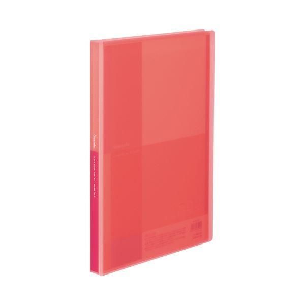 ds-（まとめ）コクヨ クリヤーブック（Glassele） 固定式 A4タテ 40ポケット コーラルピンク ラ-GL40P 1冊 〔×30セット〕