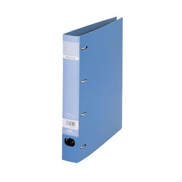 ds-(まとめ)セキセイ ロックリングファイル A4タテ4穴 280枚収容 背幅43mm ブルー F-534-10 1冊 〔×10セット〕