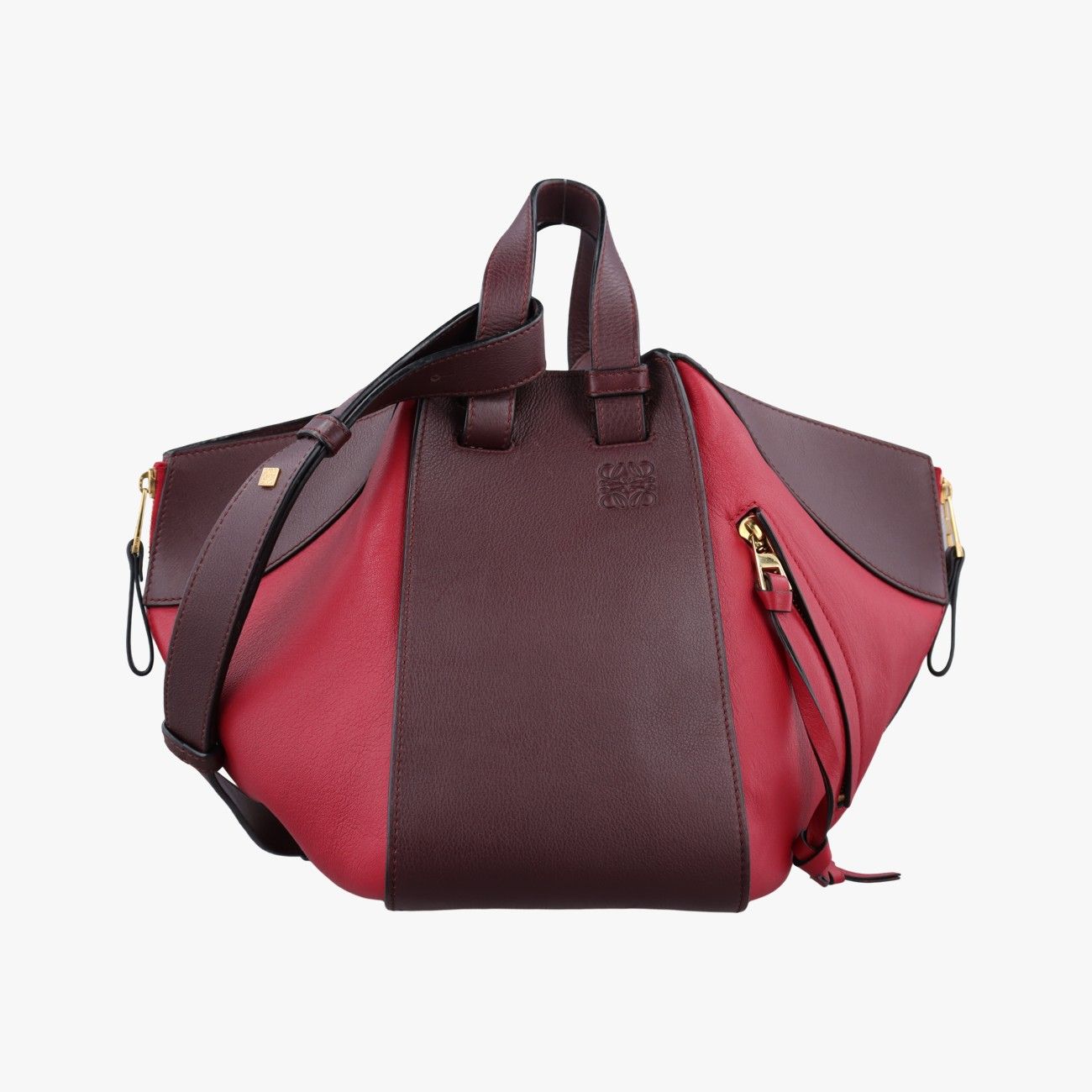 ロエベLoeweハンモック レッド×ワインレッド レザー 061703