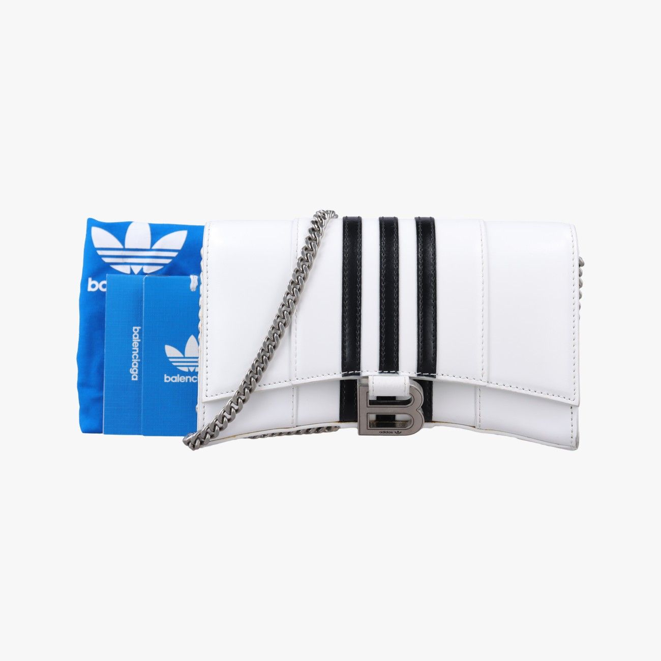 バレンシアガBalenciagaアワーグラス アディダス ホワイト×ブラック レザー 656050.9160.P.528147