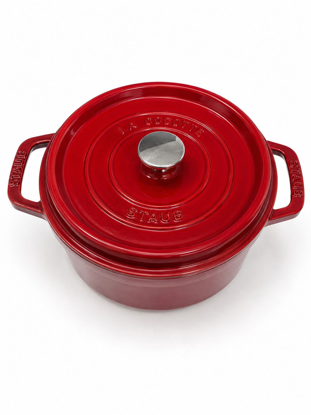 K】STAUB ストウブ ピコ・ココット ラウンド 20cm チェリー 両手鍋
