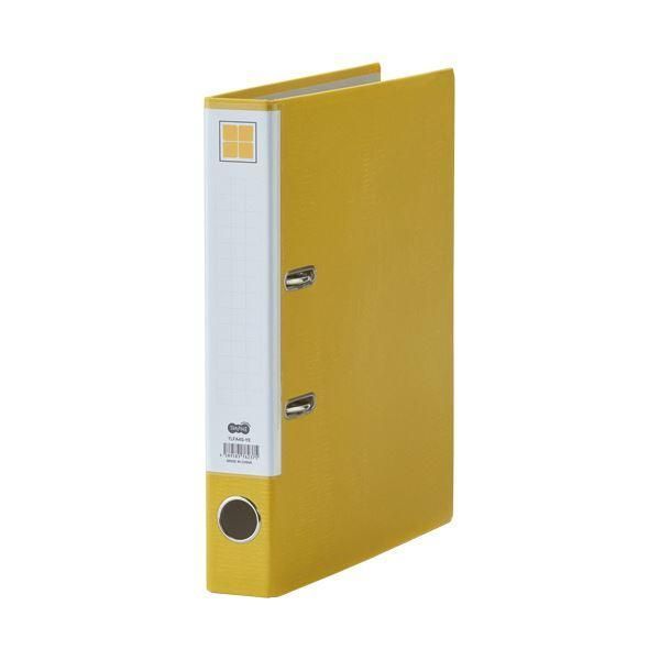 ds-（まとめ）TANOSEE レバー式アーチファイル A4タテ 2穴 280枚収容 28mmとじ 背幅50mm 黄 1セット（10冊） 〔×3セット〕