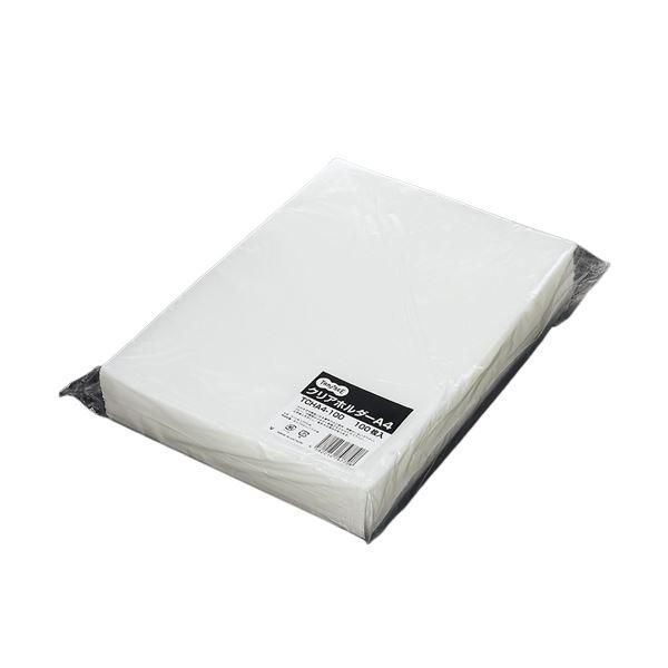 ds-(まとめ)TANOSEE クリアホルダー A4 クリア 1セット(600枚:100枚×6パック) 〔×3セット〕