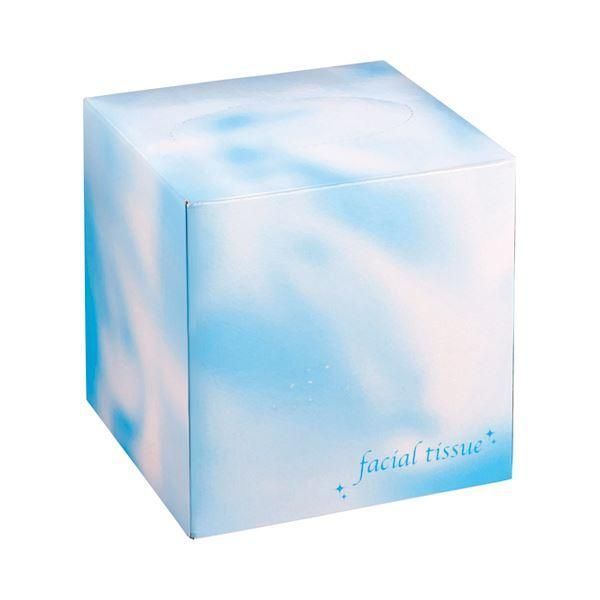 ds-大一紙工 フェイシャルティッシュ サイコロBOX 80組/箱 ブルー 1セット（50箱）