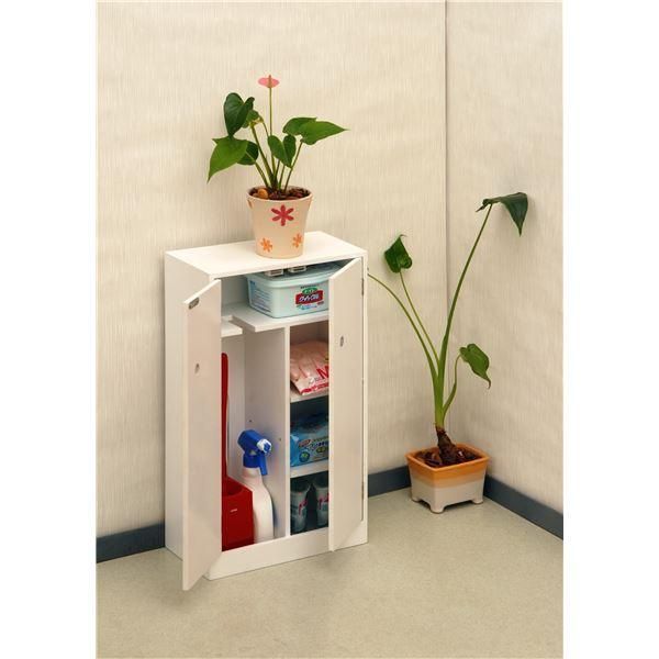 ds-トイレラック トイレ収納 約幅32×奥行16×高さ54cm ホワイト