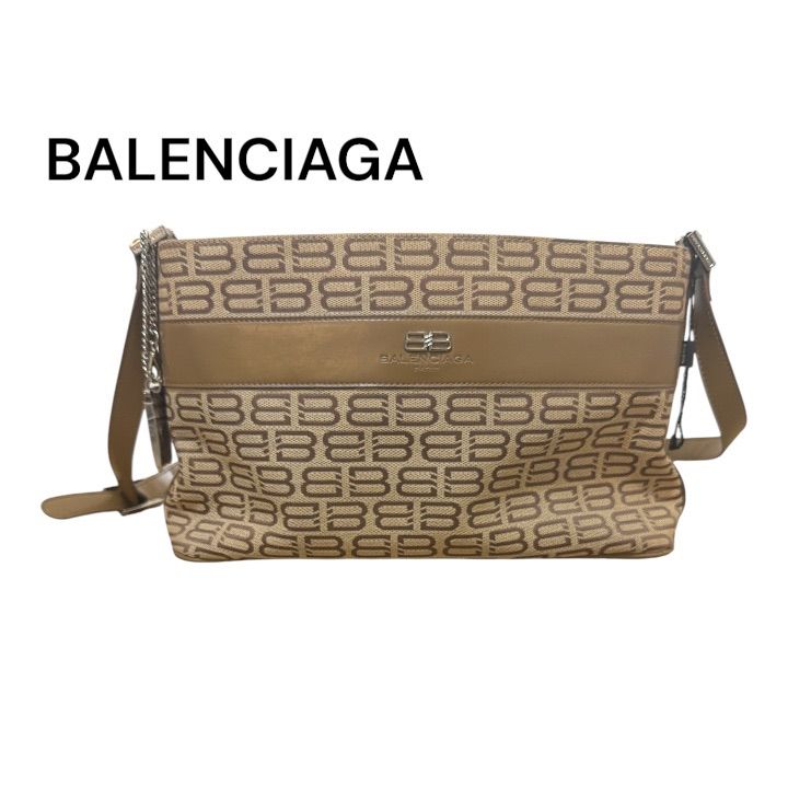 BALENCIAGA バレンシアガ BBモノグラム キャンバス レザー ショルダー BALENCIAGA バレンシアガ BBモノグラム キャンバス レザー ショルダー