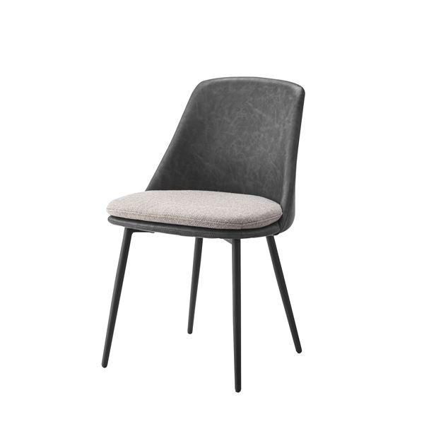 ds-ダイニングチェア パーソナルチェア 幅50cm ダークグレー スチール ソフトレザー 組立品 リビング インテリア家具 店舗 10,318円