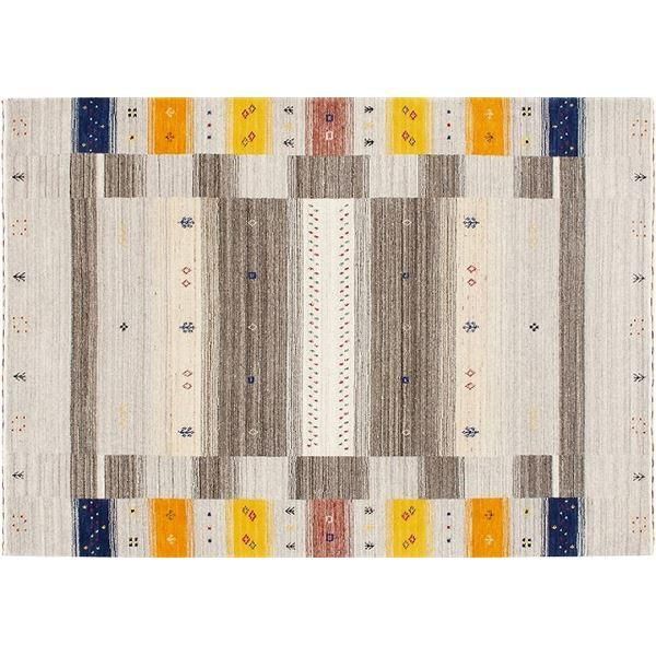 ds-防炎 ラグマット/絨毯 〔約70×120cm 781/マルチ〕 ホットカーペット対応 インド製 『ファインギャベ』 781/MULTI 23,245円