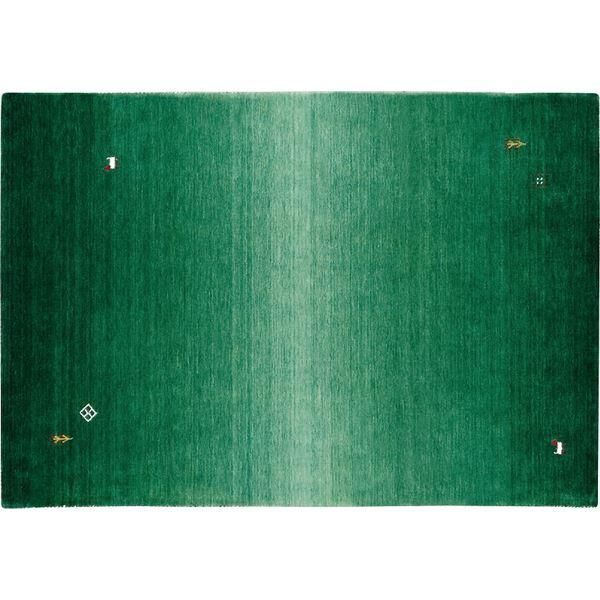 ds-防炎 ラグマット/絨毯 〔約70×120cm グリーン〕 ホットカーペット対応 『クレアギャベ』 プレーベル