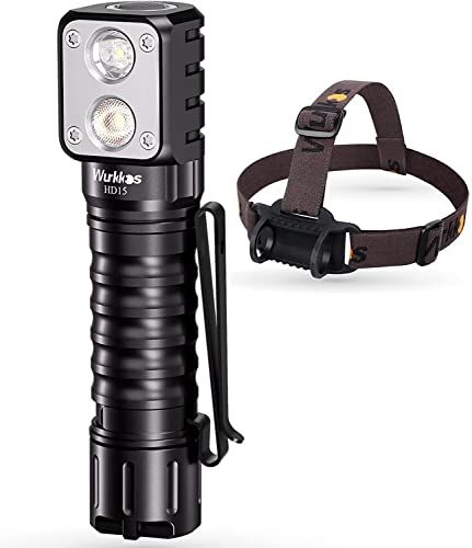 Wurkkos LEDヘッドランプ充電可能、HD15 2000 lm直角フラッシュ、90高CRI LH 351 D LED付き、強力なSST 20 LEDスポットライトヘッドランプ、IPX 8防水、大人のキャンプ徒歩ランニングに適している ( 32080b2f