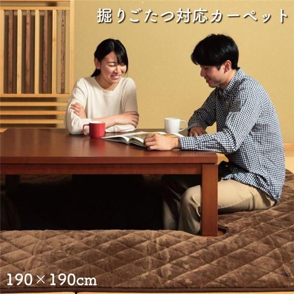 ds-掘りこたつ用 カーペット 正方形 ブラウン 約190×190cm