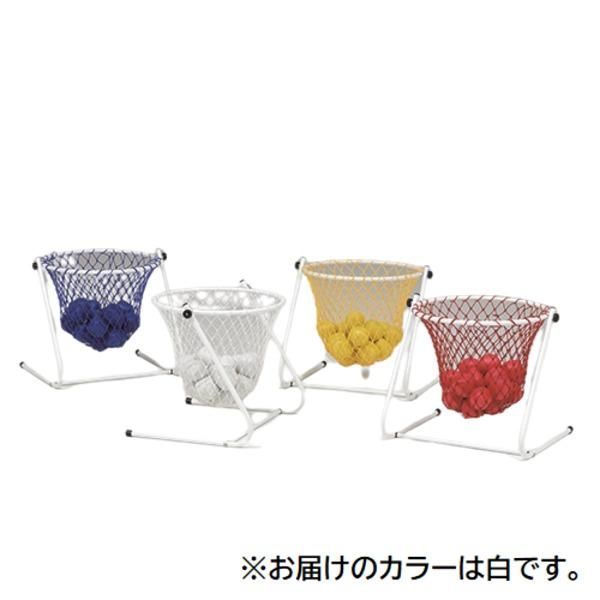 ds-カラーフロアバスケット/玉入れ台 白 専用ネット付き