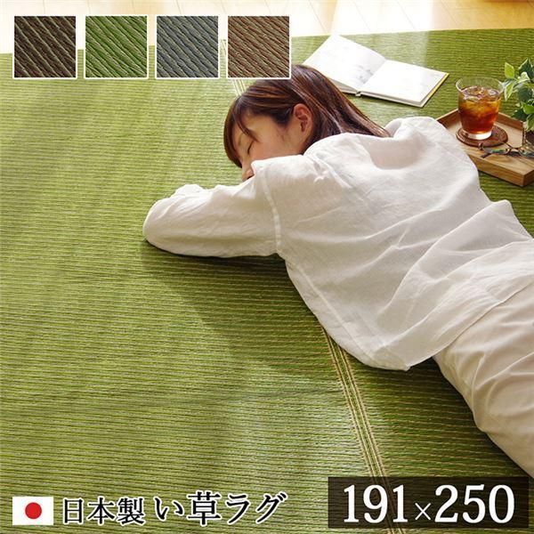 ds-い草 ラグマット/絨毯 〔約191×250cm ダークブラウン〕 日本製 抗菌 防臭 調湿 消臭 防滑機能 ウレタン 〔リビング〕