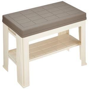 ds-〔9個セット〕 玄関ベンチチェア/シューズラック 〔ブラウン〕 幅45.5cm 収納付き 日本製