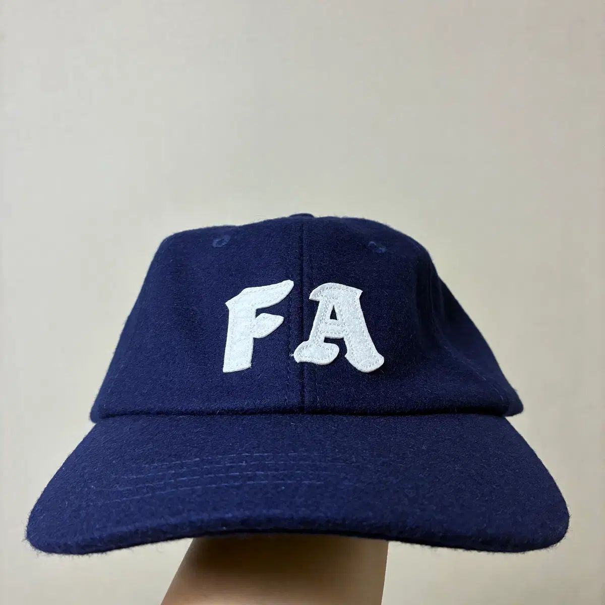 FA ファーキングアサム FAロゴ ウール ストラップ キャップ ネイビー