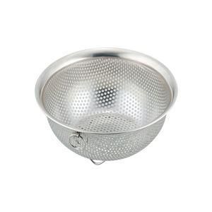 ds-〔60個セット〕 ステンレス パンチング ざる/調理器具 〔14cm 〕 スタッキング式 リング付き 吊り下げ収納可足付き SUIグート