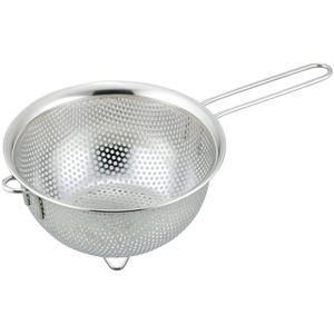 ds-〔30個セット〕 ステンレス パンチング 片手ざる/調理器具 〔14cm〕 スタッキング式 ハンドル 足付き SUIグート 〔キッチン〕