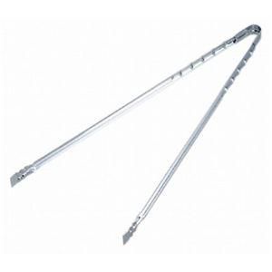 ds-〔60個セット〕 ロング 炭バサミ/火バサミ トング 〔長さ60cm〕 亜鉛めっき鋼板 レスト 〔アウトドア キャンプ バーベキュー〕