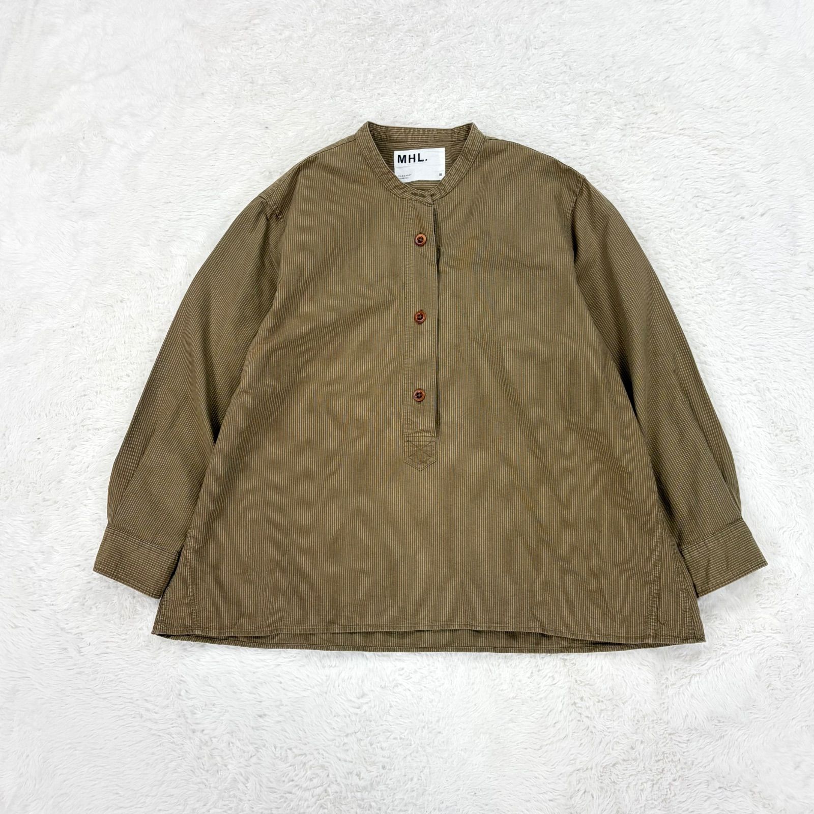 日本製 MHL. MARGARET HOWELL BROKEN STRIPE COTTON マーガレット 
