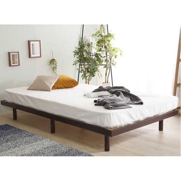ds-脚付き すのこベッド シングル 約幅98cm ナチュラル 簡易宮セット 木製 高さ3段階調整 組立品 マットレス別売