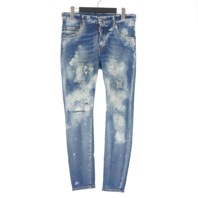 ディースクエアード DSQUARED2 22AW SUPER TWINKY JEAN ダメージ加工 ブリーチデニムパンツ ジーンズ 44 インディゴ S74LB1177 国内正規 23,832円