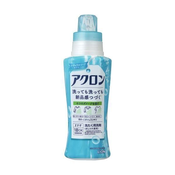 洗濯用品 ds-(まとめ) ライオン アクロン ナチュラルソープの香り(微香性) 本体 450ml 1本 〔×30セット〕