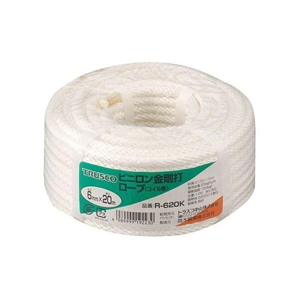 ds-(まとめ) TRUSCO ビニロン金剛打ロープ 6mm×20m コイル巻 R-620K 1巻 〔×3セット〕