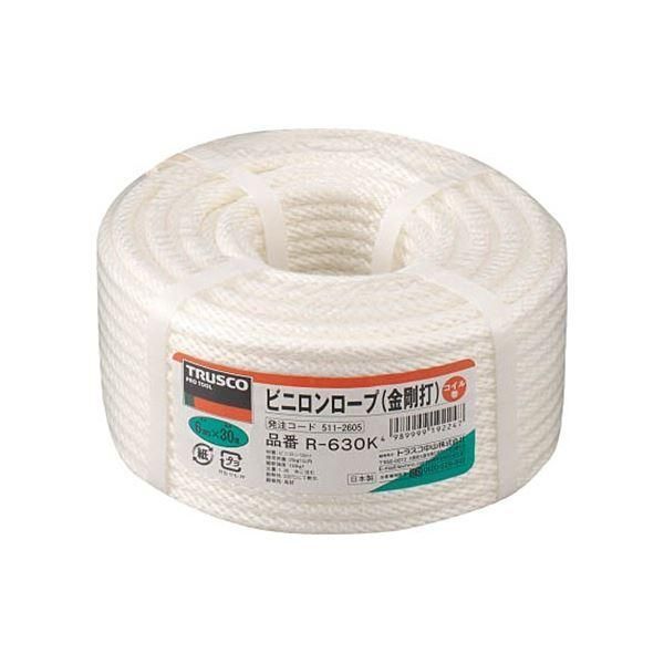 ds-(まとめ) TRUSCO ビニロン金剛打ロープ 6mm×30m コイル巻 R-630K 1巻 〔×3セット〕