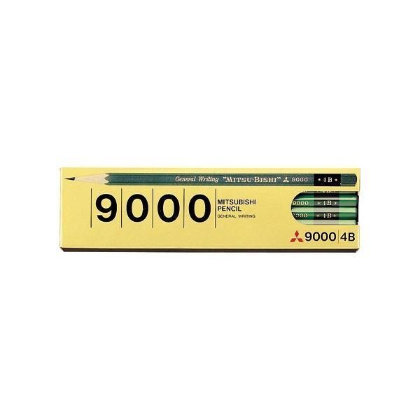 ds-(まとめ) 三菱鉛筆 六角 事務用鉛筆 9000 4B K90004B 1ダース(12本) 〔×20セット〕