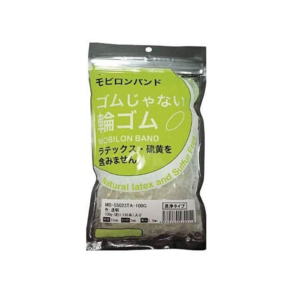 ds-(まとめ) 日清紡 モビロンバンド 55×2×0.3mm 透明/洗浄タイプ 100g MB-550.3 TA-100G 1袋(1135本) 〔×5セット〕 9,376円