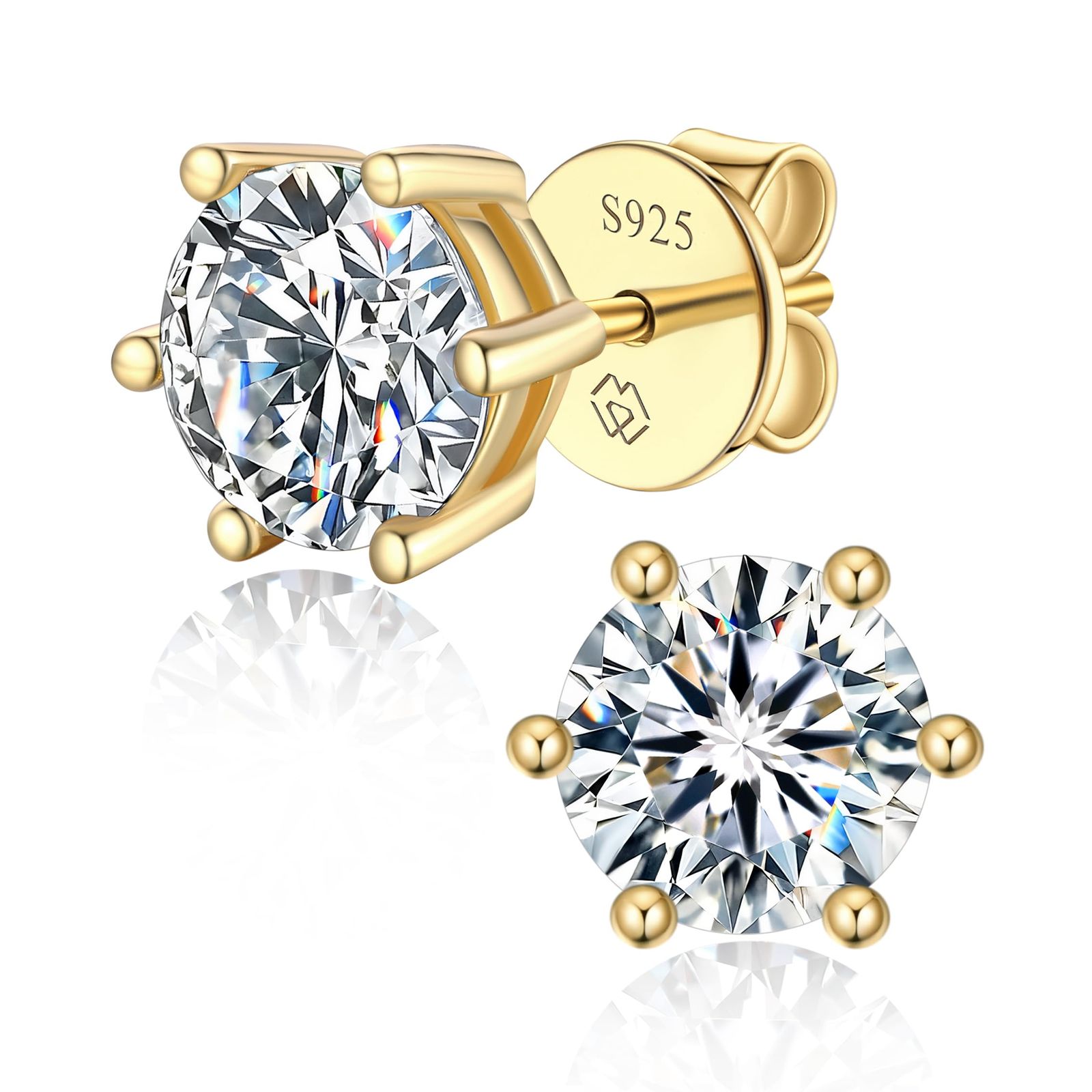 モアサナイト ピアス レディース シルバー925 1CT
