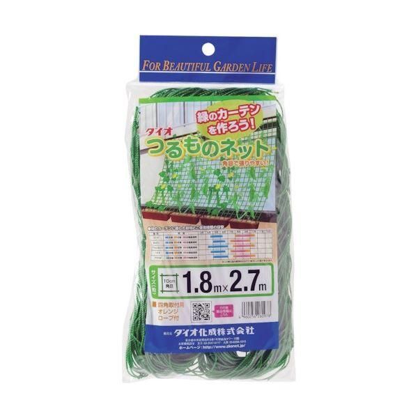 ds-(まとめ) ダイオ化成 つるもの園芸ネット 緑10cm角目 幅1.8m×長さ2.7m 260978 1枚 〔×20セット〕